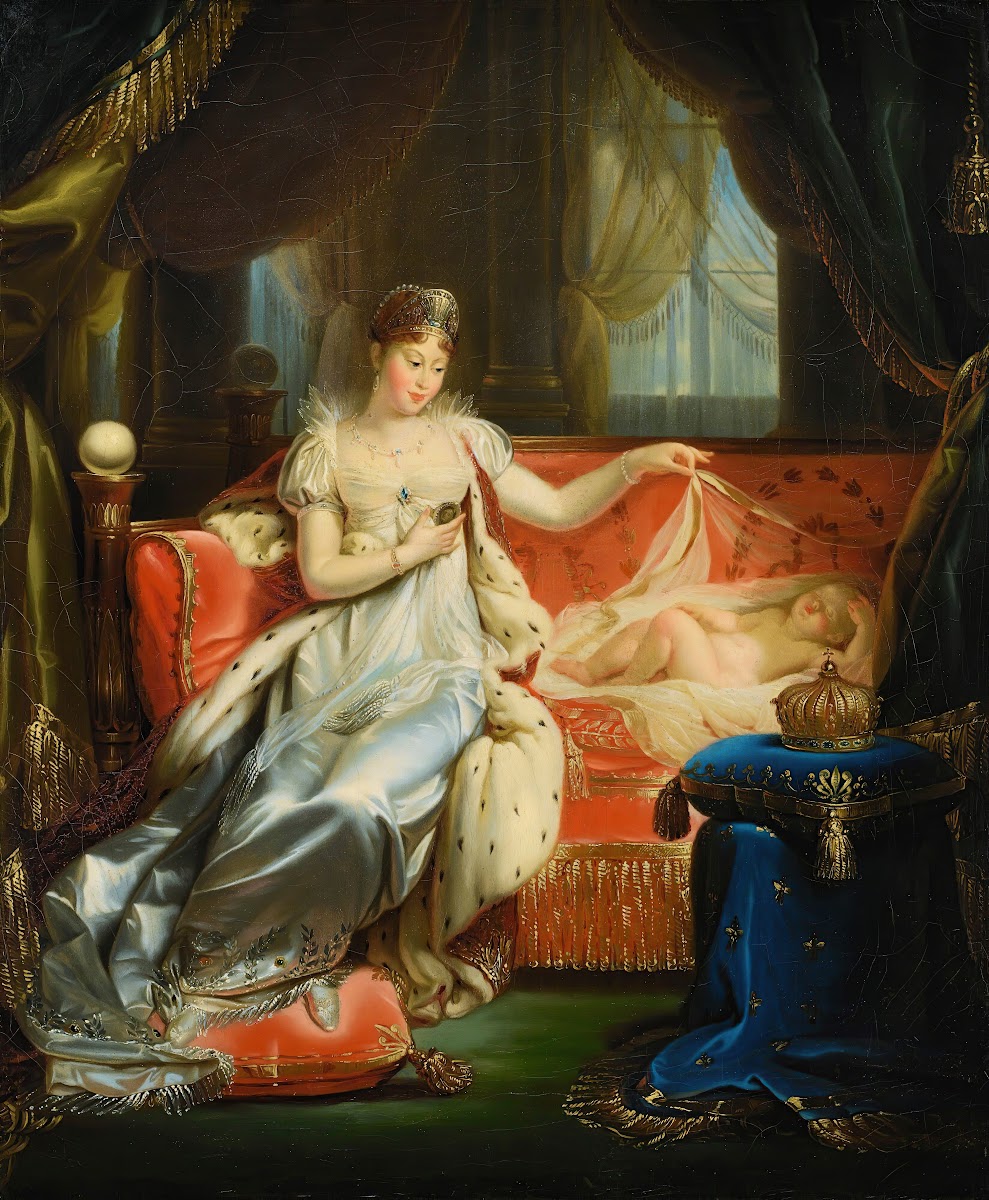 Empress marie louise watching over the Roi de Rome asleep