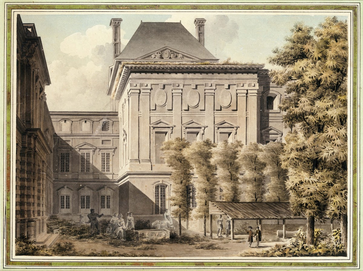 Vue de la façade dédoublant la façade de Le Vau au Louvre côté du jardin de lInf