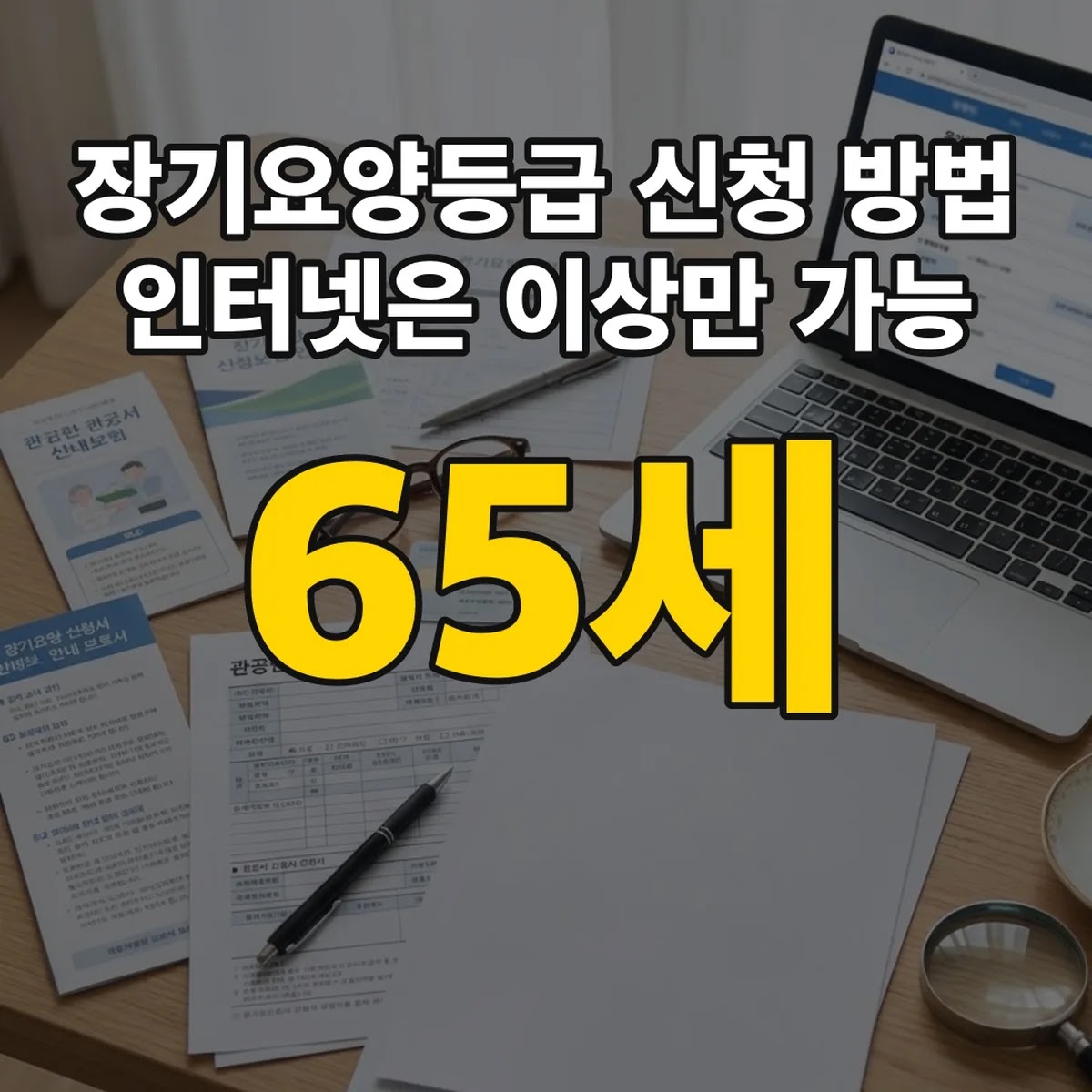 장기요양등급 신청 방법 인터넷은 65세 이상만 가능