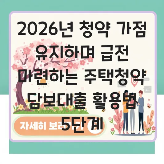 청약 가점 유지하며 급전 마련하는 주택청약 담보대출 활용 가이드 대표 이미지