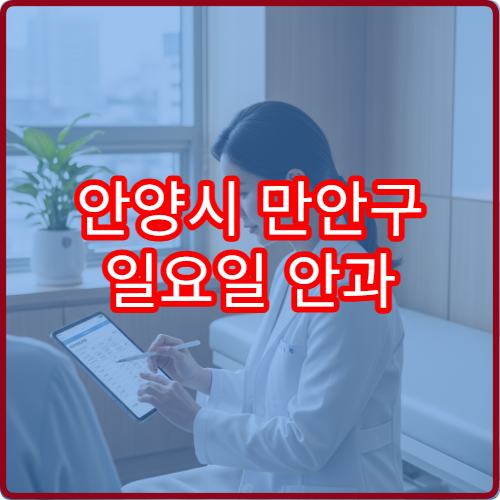 안양시 만안구 일요일 안과 진료 병원 눈통증·이물감 상담 가능