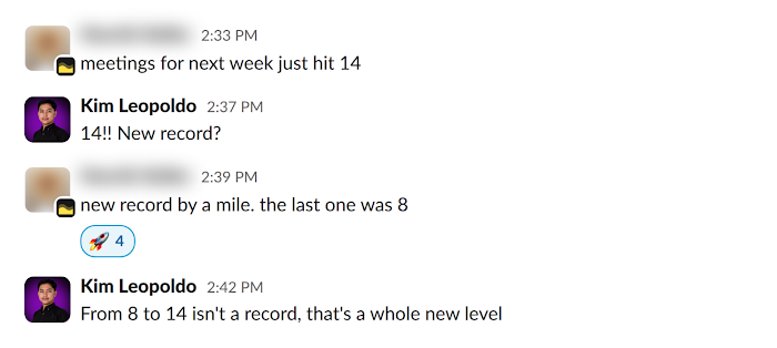 Client message in Slack