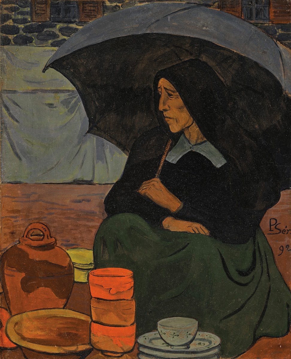 Marchande de poterie au parapluie 1892