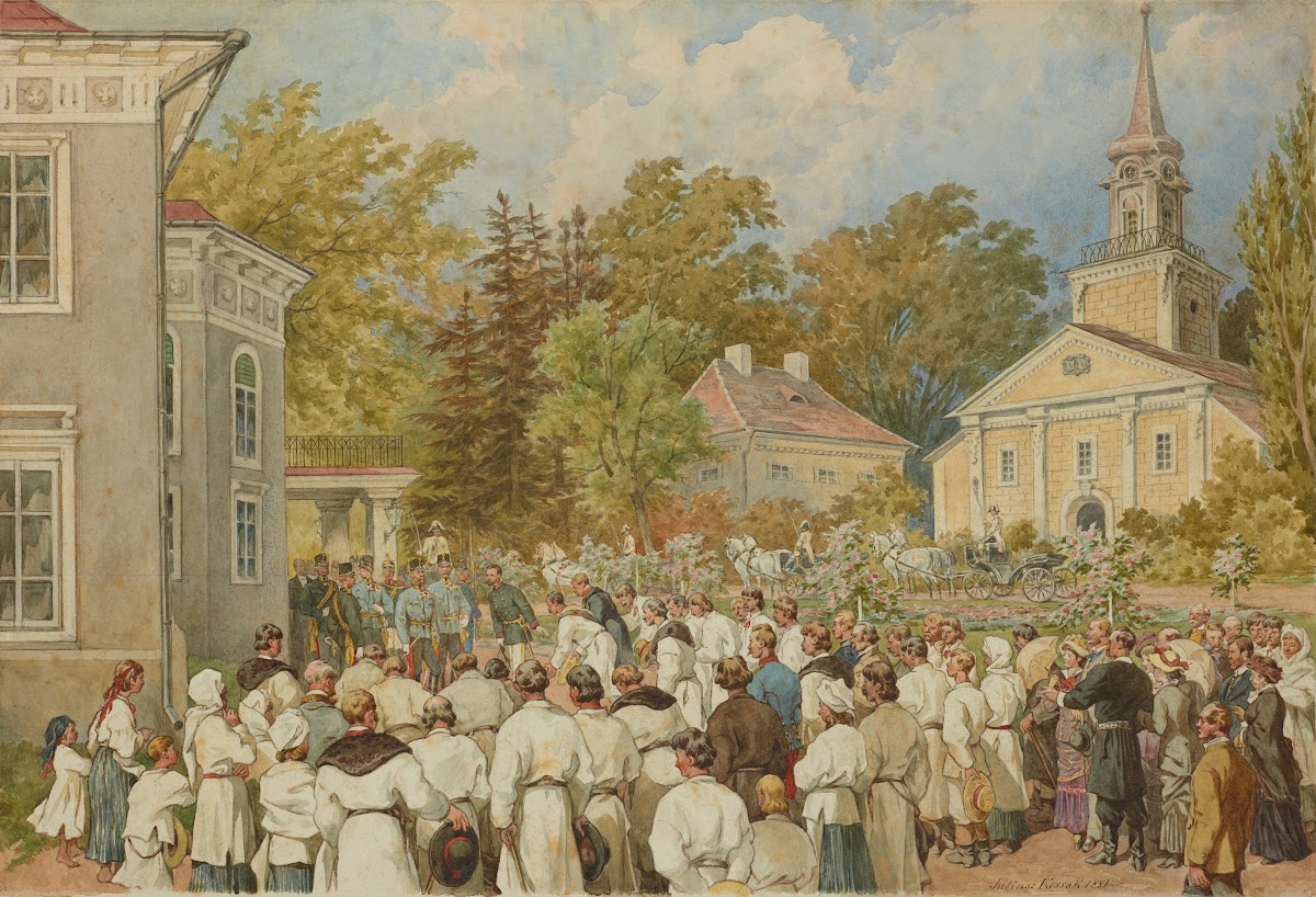 Delegation from the Krysowice Commune Thanking the Emperor for Money Donated for
