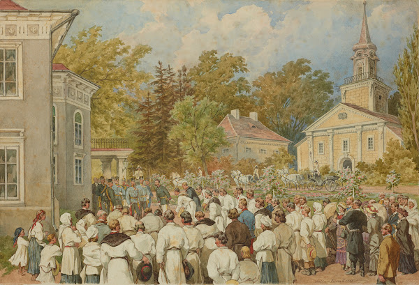 Delegation from the Krysowice Commune Thanking the Emperor for Money Donated for