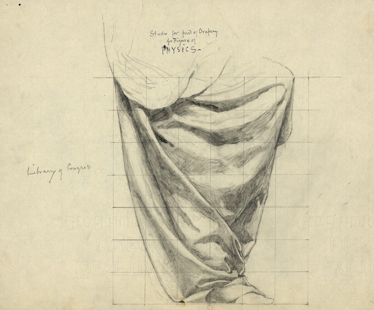 Study for part of drapery for figure of Physics 1896