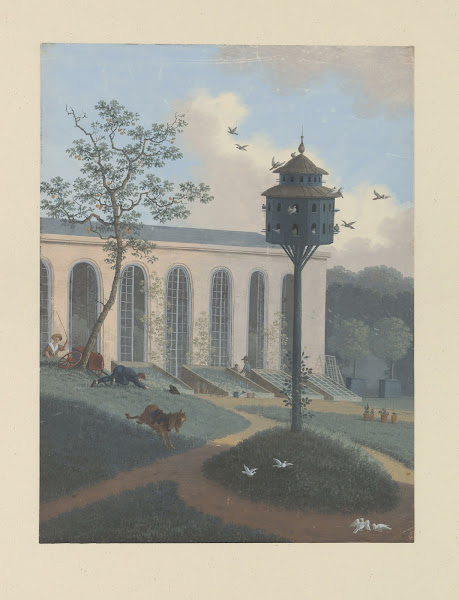 Broeikassen en duiventil op de bloemisterij van ACen Hvan Eeden 1835 1845