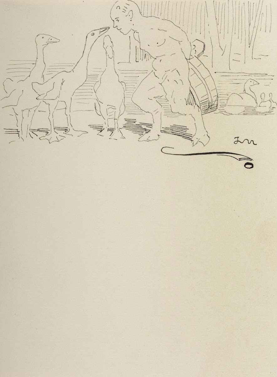 Faun z cebrzykiem rozmawiający z gęsiami 1900