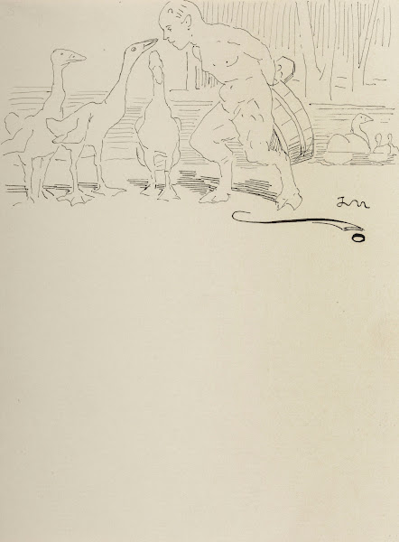 Faun z cebrzykiem rozmawiający z gęsiami 1900