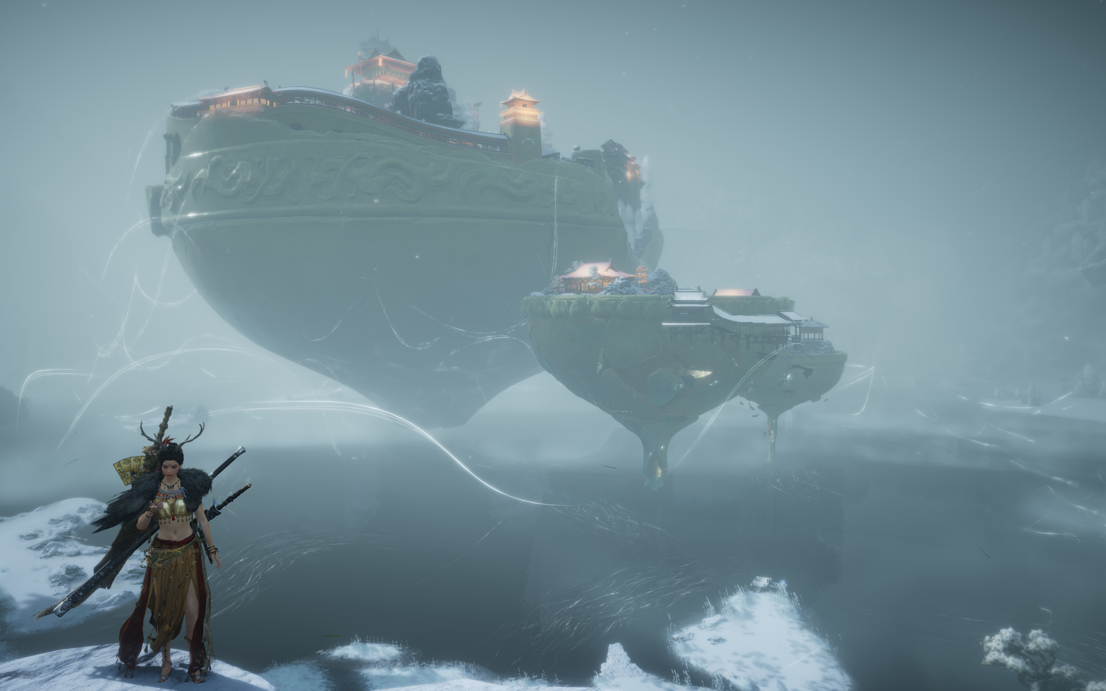 Naraka Bladepoint Floating Temples - Game Cinematics 5K Wallpaper (5120x3200)