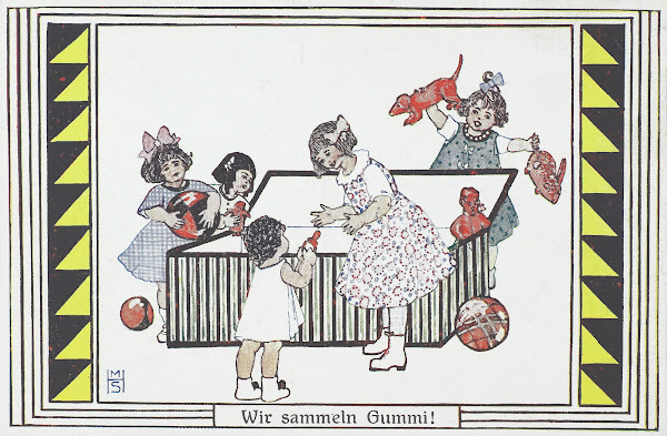 Unsere Kinder Im Kriege Wir Sammeln Gummi 1916