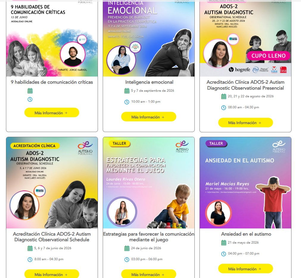 Captura de pantalla del proyecto: Inscripción a Cursos