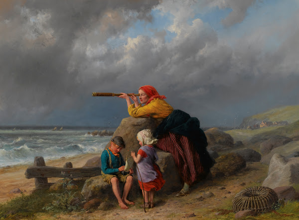 Awaiting The Return Of Fishing Boats 1870