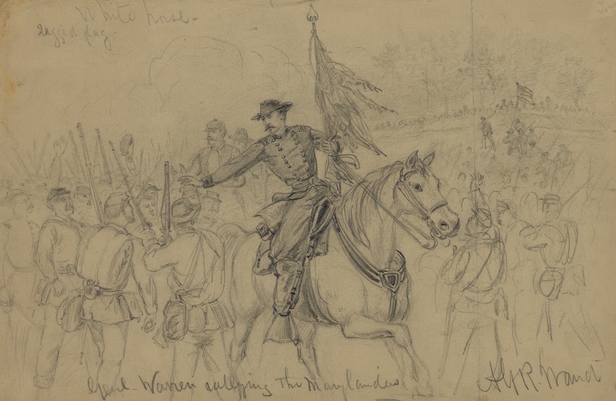 Genl Warren rallying the Marylanders 1864