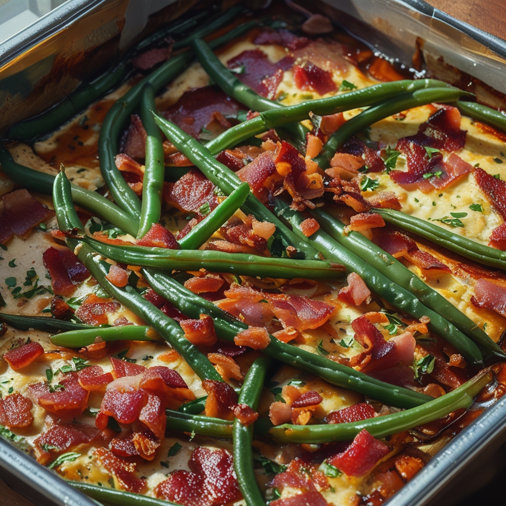 Bacon Loaded Green Bean Casserole – Easy & Delicious Comfort Food Recipe finished