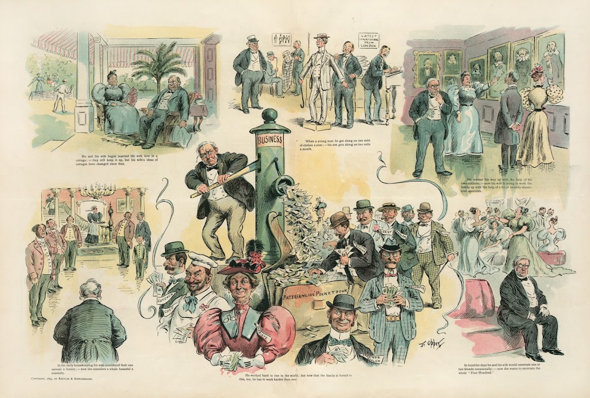Poor paterfamilias  the family rises and he has to pay the freight 1895