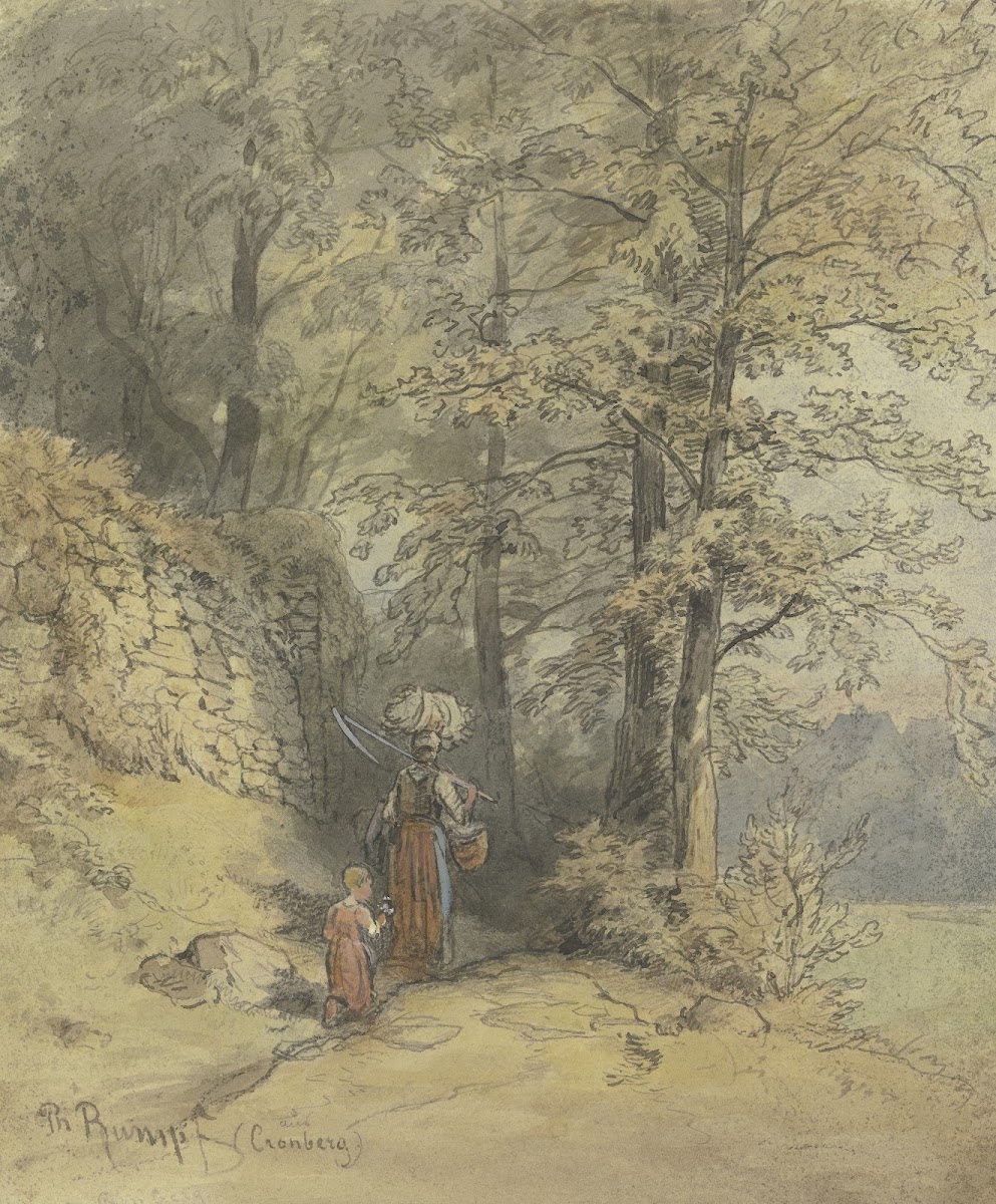 Partie vom Weg über die Eichen unterhalb des Philosophenwegs im Tal bei Kronberg
