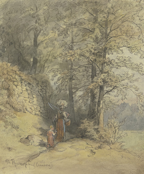 Partie vom Weg über die Eichen unterhalb des Philosophenwegs im Tal bei Kronberg