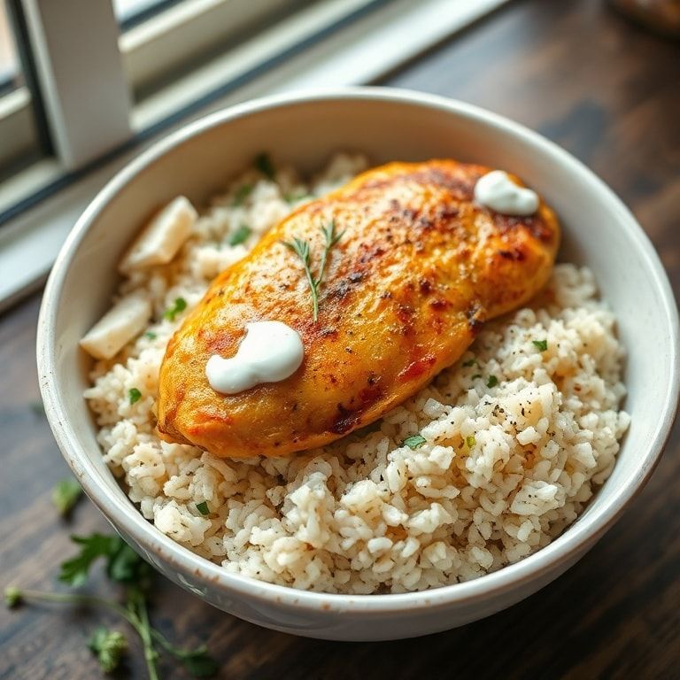Greek Yogurt Marinated Chicken Bowl with Rice or Quinoa – Easy, Tender & Flavorful 30‑Minute Meal