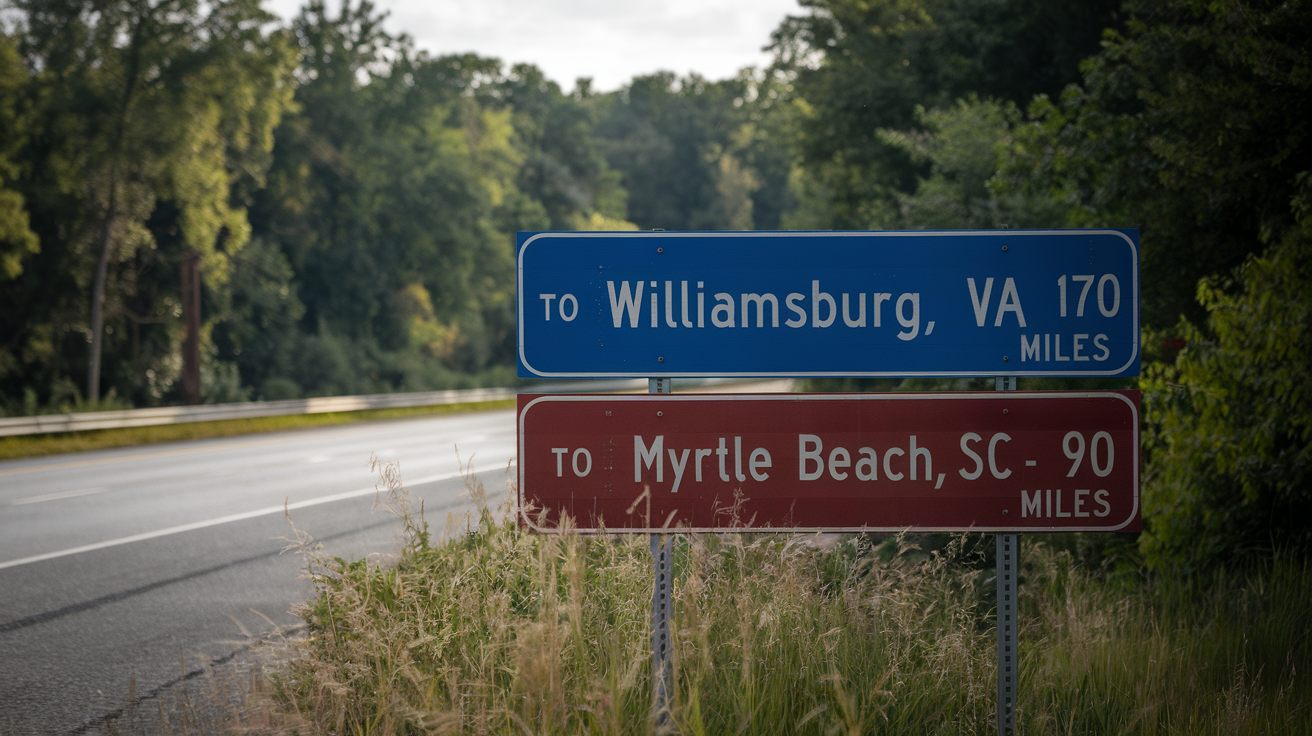 Distance and Travel Tips: Myrtle Beach to Williamsburg VA