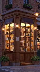 Cozy Corner Bookstore with Warm Window Light