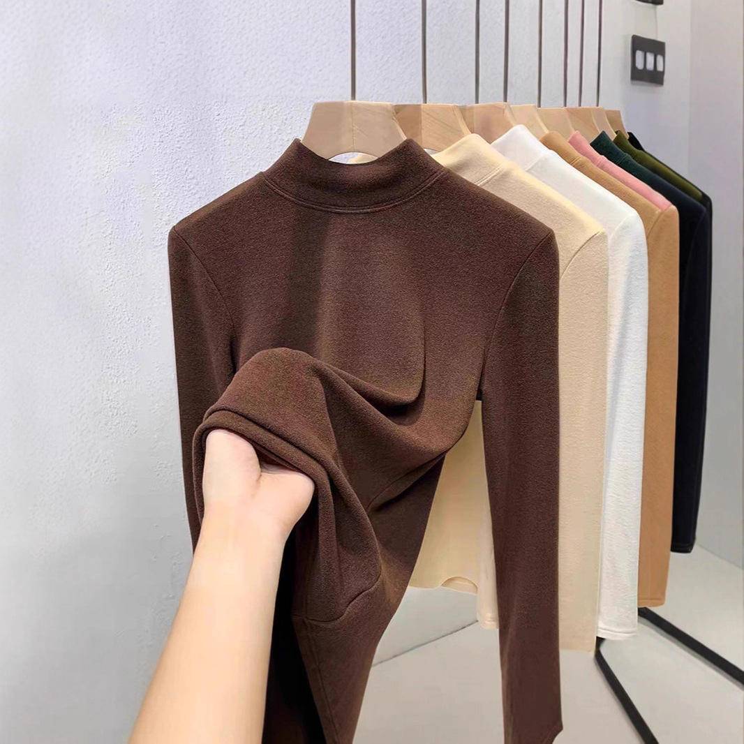 Women's thermal undershirt, high collar, lined