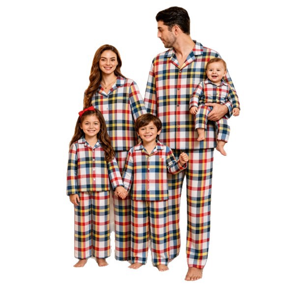 Family Pajama Set in Checkered Pattern