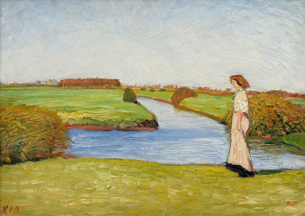 Louise Modersohn Breling in den Wümmewiesen 1910