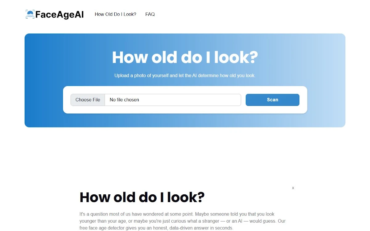 Captura de Face Age AI