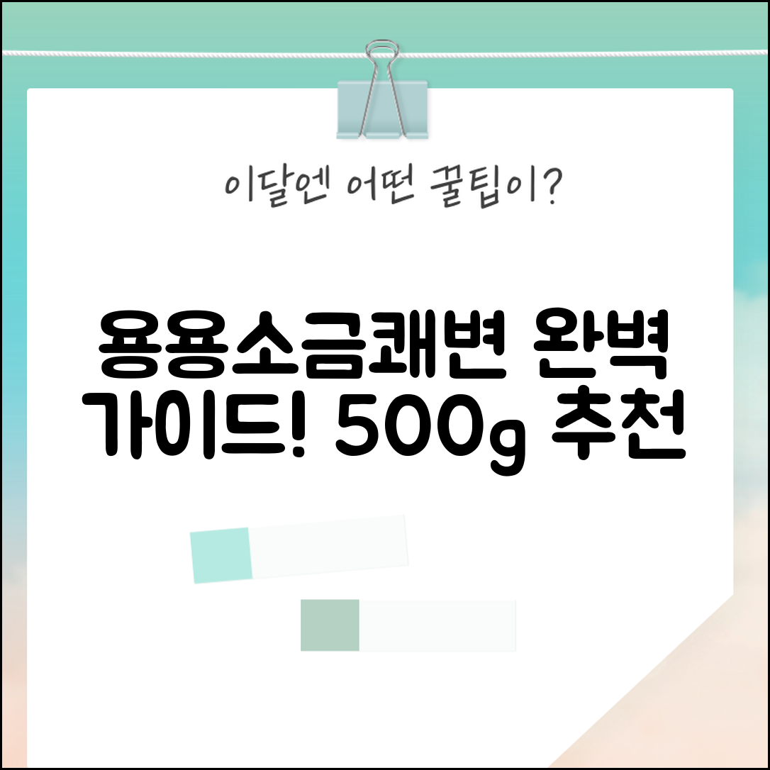 용용소금쾌변500g 완벽 가이드