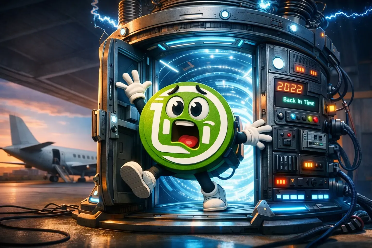 Linux Mint viajó en el tiempo para evitar saltar de un avión ya que sabe que no se le abrirá el paracaídas.