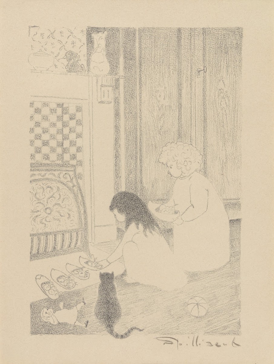 La veille de Saint Nicolas Les sabots devant lâtre 1918