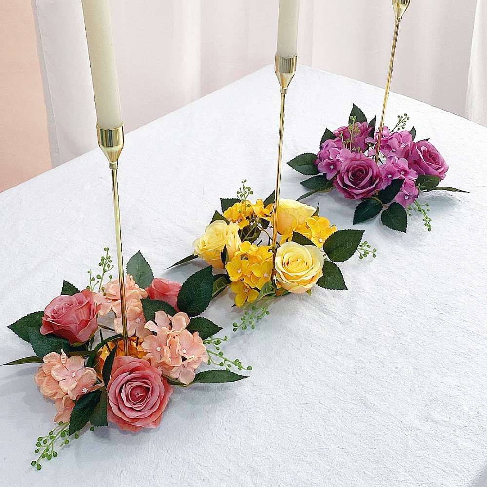 Künstlicher Rosen-Kerzenkranz, 20 cm