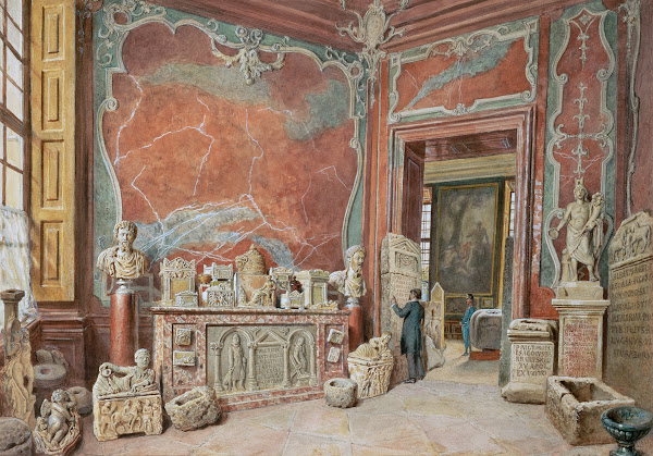 Das Marmorkabinett mit den Antiken 1889