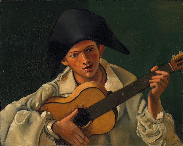 Buste darlequin à la guitare 1930