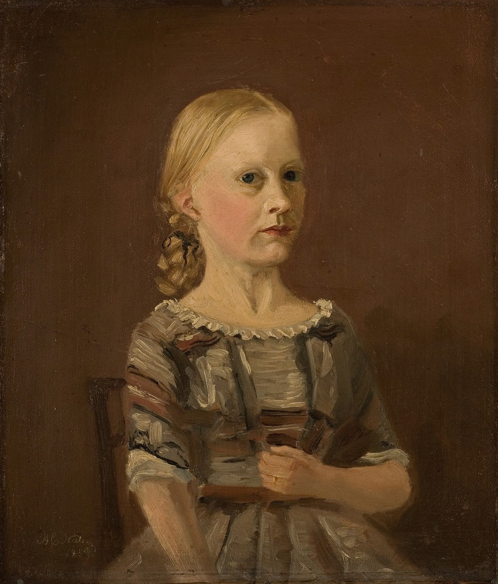 Portrett av kunstnerens kusine fru Caterine Kamstrup 12 år 1859
