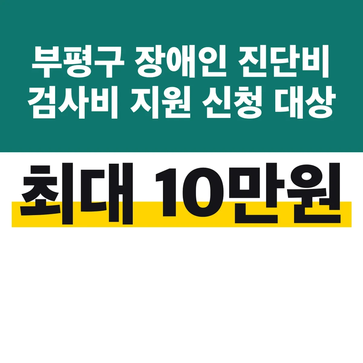 부평구 장애인 진단비 검사비 지원 신청 대상 최대 10만원