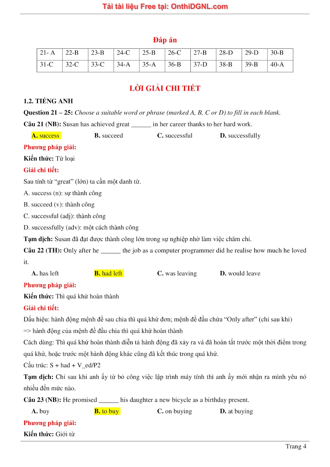 800 bài tập môn Tiếng Anh - Ôn thi ĐGNL ĐHQG TP HCM Phần 7