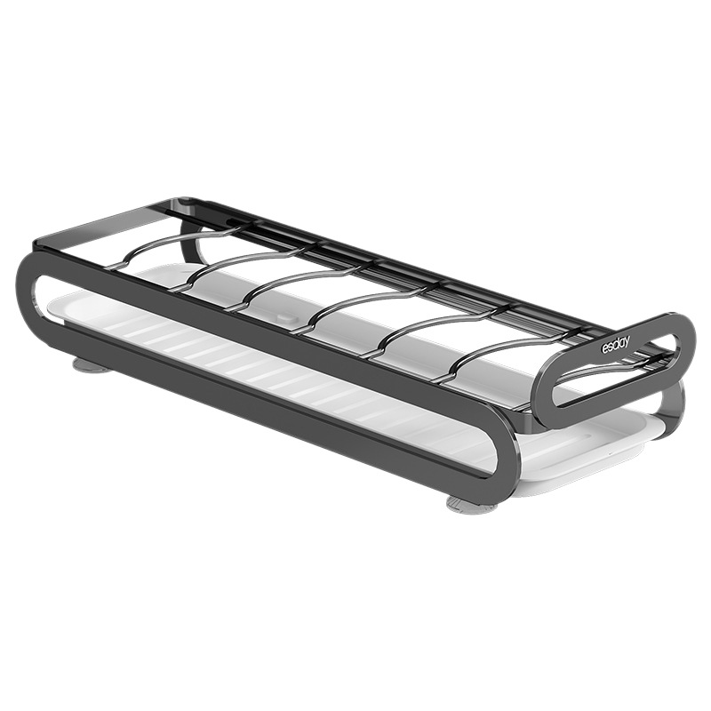 Pull-out dish rack for kitchen cabinets
