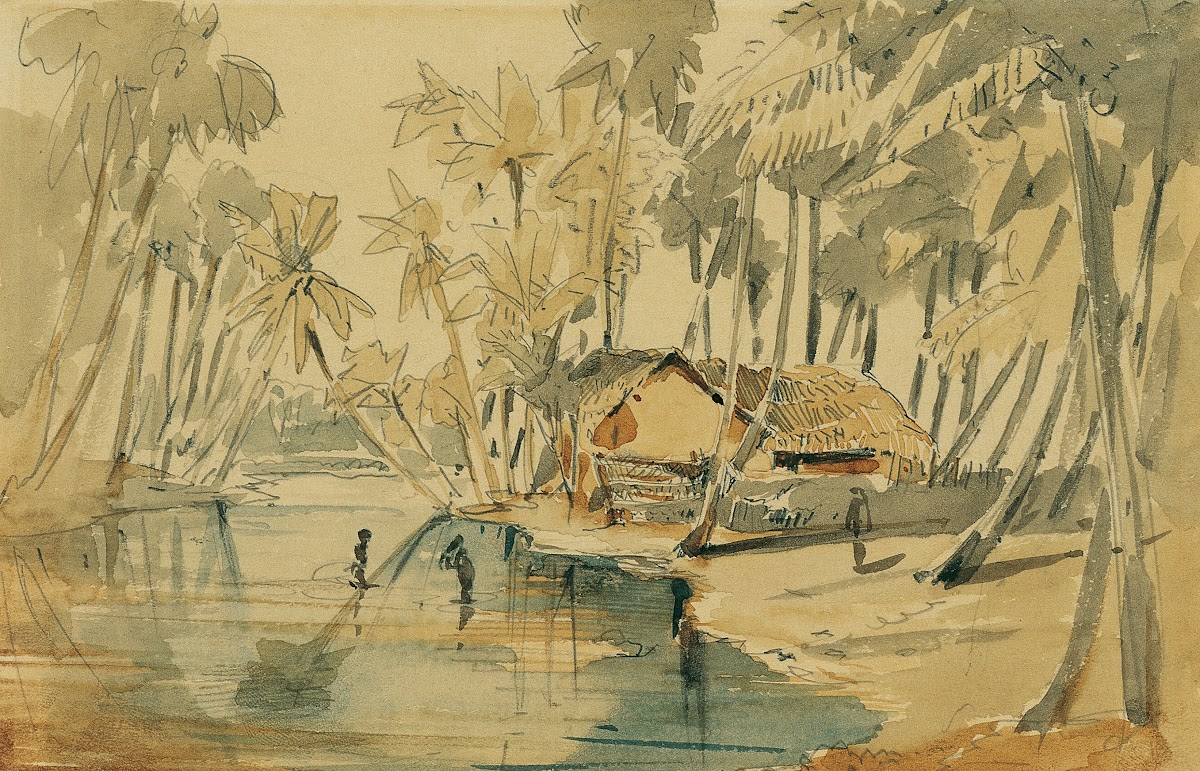 Palmenhain auf Ceylon Sri Lanka 1858