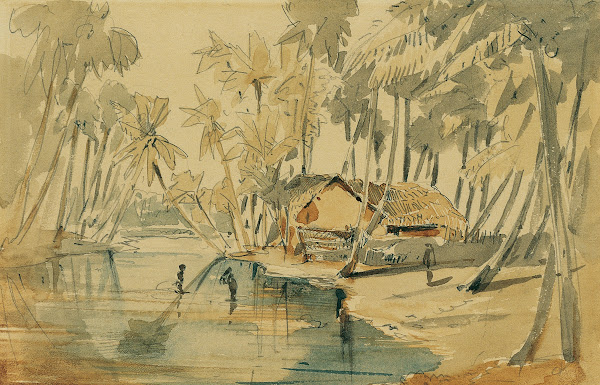 Palmenhain auf Ceylon Sri Lanka 1858