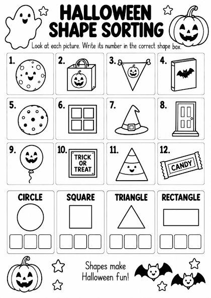 Halloween Shape Sorting