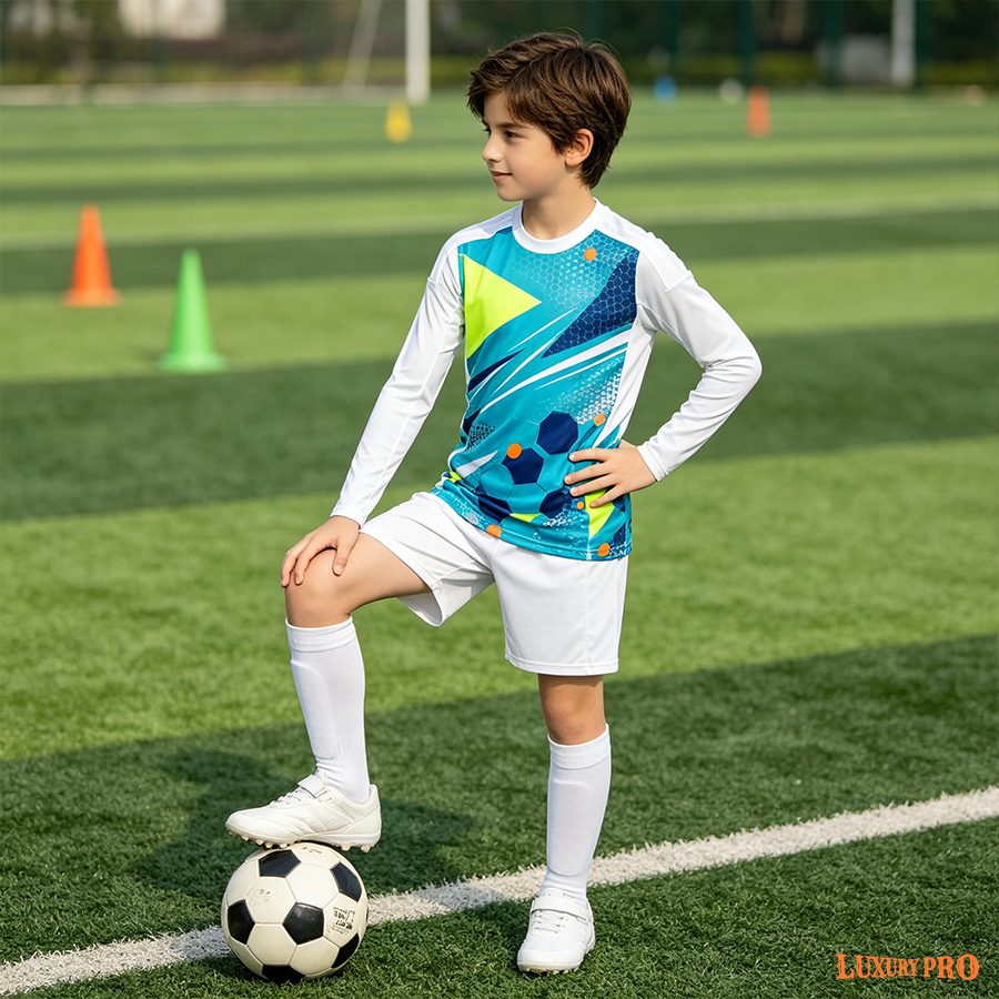 MEG Kids Long Sleeve Crew Neck Raglan Jersey + MEG Kids Board Shorts