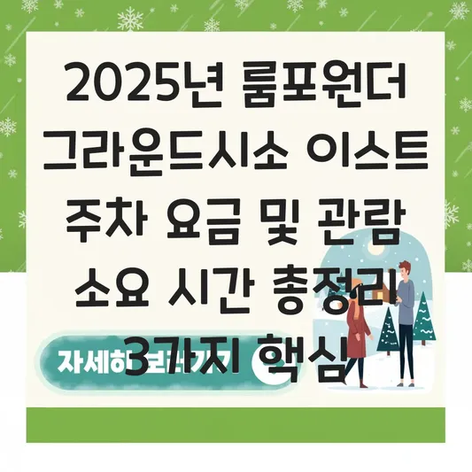 룸포원더 그라운드시소 이스트 주차 요금 및 관람 소요 시간 대표 이미지