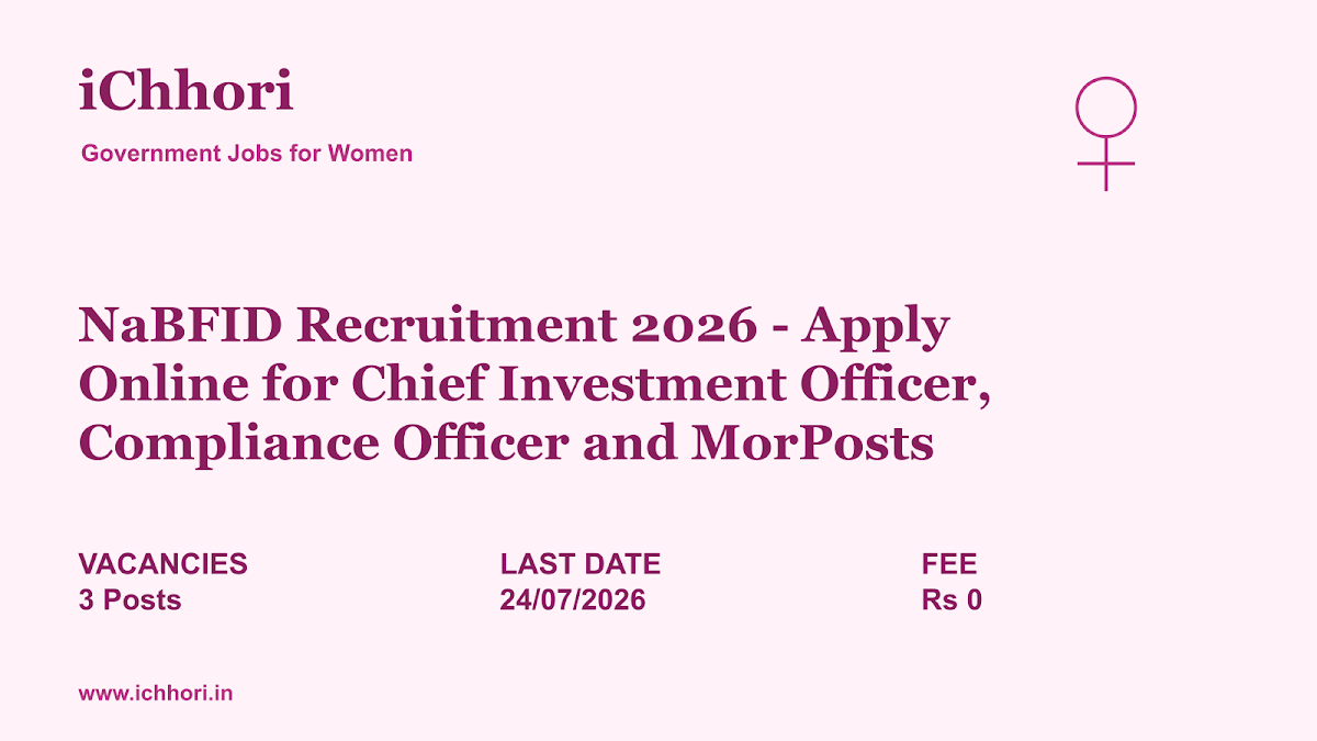 NaBFID Recruitment 2026 - Apply Online for Chief Investment Officer, Compliance Officer and MorPosts - iChhori