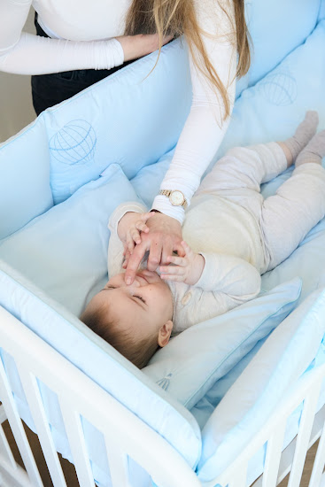 Bedding set for a baby crib 6 el Twins Beau blue