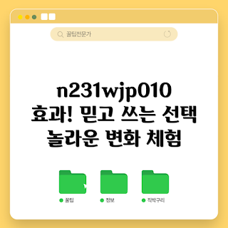 n231wjp010 효과, 2023 건강 트렌드, 신제품 리뷰, 효과적인 건강법