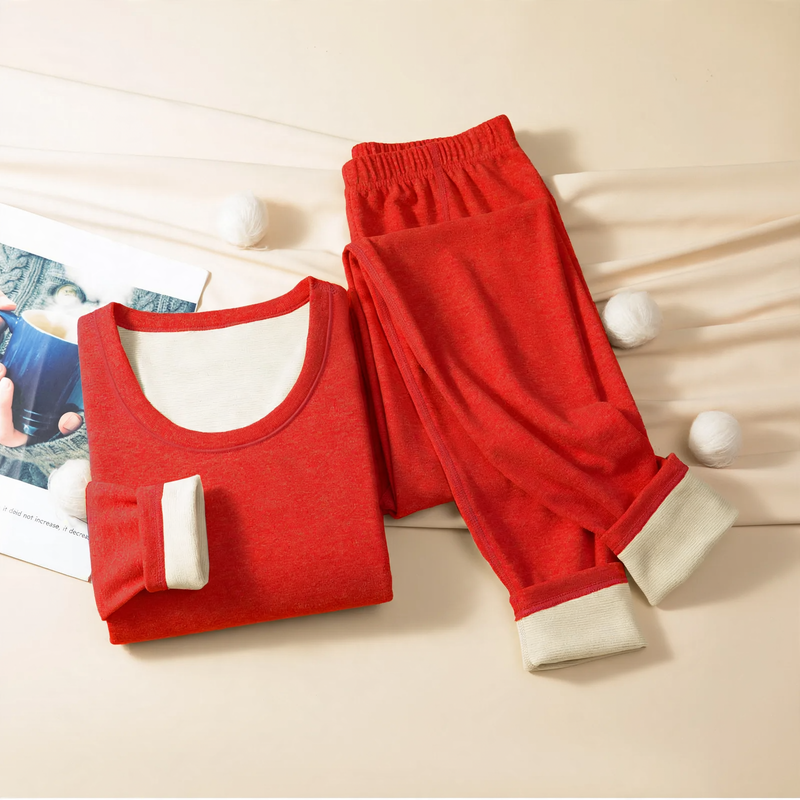 Padded Thermal Underwear Set, Crew Neck