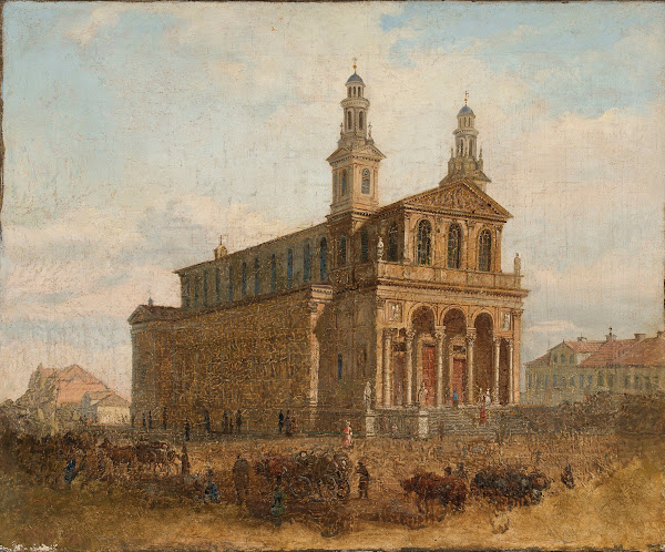 View of St Carlo Borromeo Church in Warsaw