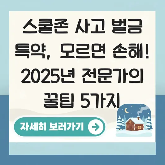 스쿨존 사고 대비 벌금 특약 가입 팁 대표 이미지